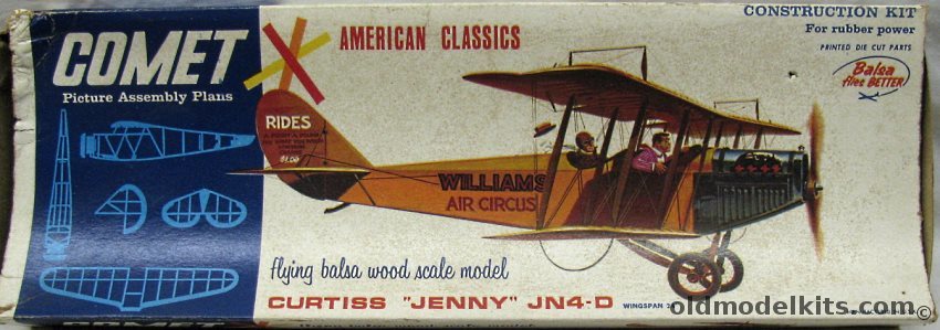 Comet Curtiss Jenny JN-4D - 24 inch Wingspan Flying Model, 3304 plastic model kit